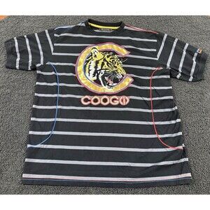 Vintage Men’s Coogi Graphic Short Sleeve Pullover Black Shirt Size 2XL Lion